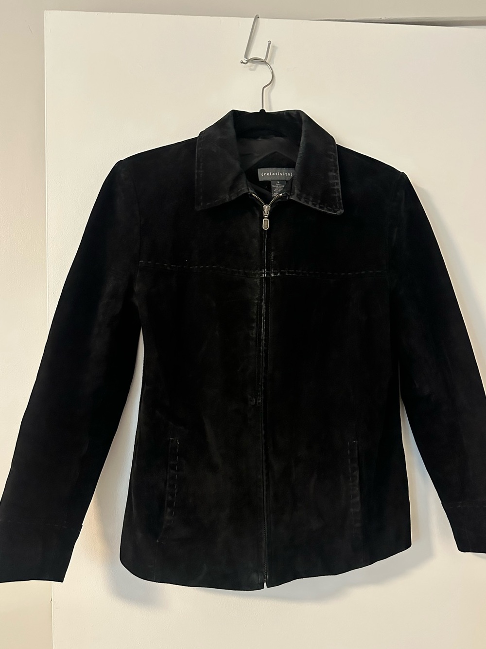 Black suede vintage jacket size S